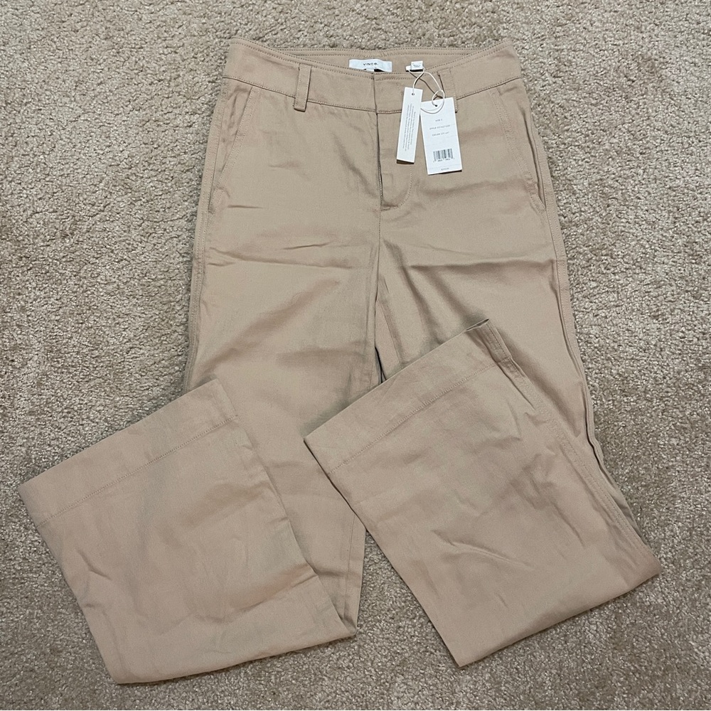 Vince Women's Stretch Cotton & Linen Wide Leg Trousers Pants NWT